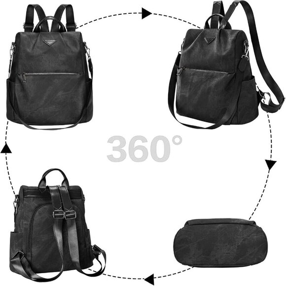 Women Backpack Purse Anti-Theft Vegan Leather Small Casual Daypack Shoulder Mini - Picture 4 of 9